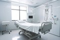 Bed clinical modern medicine room health equipment medical interior hospital technology care emergency Royalty Free Stock Photo