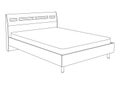 Double bed vector image black and white