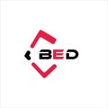 BED creative minimalist letter logo. BED unique vector initials alphabet letter logo Royalty Free Stock Photo