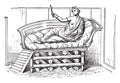 The bed of Dido, vintage engraving Royalty Free Stock Photo