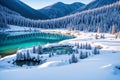 a bed of a frozen mountain river. Royalty Free Stock Photo