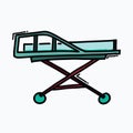 Bed hospital doodle color vector icon. Drawing sketch illustration hand drawn line eps10 Royalty Free Stock Photo