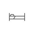 Bed household furniture line icon