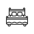 Black line icon for Bed, bedstead and cot