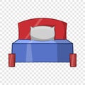 Bed icon, cartoon style Royalty Free Stock Photo