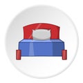 Bed icon, cartoon style Royalty Free Stock Photo