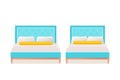 Bed icon in flat design. Vector cartoon illustration Royalty Free Stock Photo