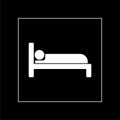 Bed icon in flat style. Hotel symbol isolated on white background Royalty Free Stock Photo