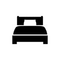 Bed icon in flat style. Hotel symbol