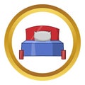 Bed icon, cartoon style Royalty Free Stock Photo