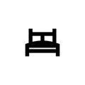 Bed icon. Hospital furniture sign