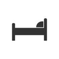 Bed icon. Hostel, hotel symbol. Sign hospital vector Royalty Free Stock Photo