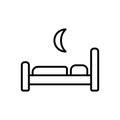 The bed icon. Hotel symbol. restroom. Flat Vector illustration Royalty Free Stock Photo