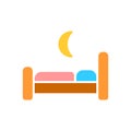 The bed icon. Hotel symbol. restroom. Flat Vector illustration Royalty Free Stock Photo