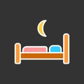 The bed icon. Hotel symbol. restroom. Flat Vector illustration Royalty Free Stock Photo