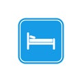 Blue Bed icon, symbol sleep, night hotel motel