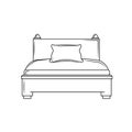 Bed illustartion vector black outline