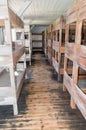 Bed inside prison barack at the former Nazi Germany Concentration Camp Gross-Rosen