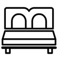 Bed Isolated Vector Icon use for Travel and Tour Projects Royalty Free Stock Photo