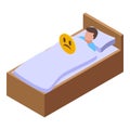 Bed jet lag icon isometric vector. Sleep insomnia