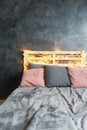 Bed with light chain