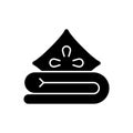 Bed linen black glyph icon