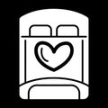 Bed for lovers simple vector icon. Black and white illustration of Bed for sex. Solid linear icon.