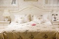 Bed in a luxury room Royalty Free Stock Photo
