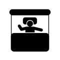 Bed, man, rest, sleeping icon. Element of man resort villa hotel activity icon. Premium quality graphic design icon. Signs and