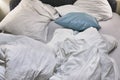Hotel bed closeup Royalty Free Stock Photo