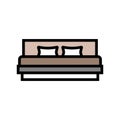 bed minimalistic stylish color icon vector illustration