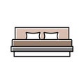 bed minimalistic stylish color icon vector illustration