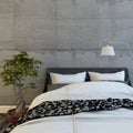 Bed In Modern Concrete Room