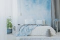 Bed on ombre wall Royalty Free Stock Photo