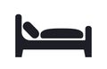 Bed overnight stay vector icon