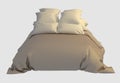 Bed Photorealistic Render On White