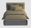 Bed Photorealistic Render On White