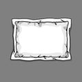 Bed pillow template isolated on gray background. Sketch illustration