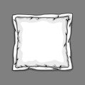 Bed pillow template isolated on gray background. Sketch illustration