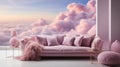 A bed among pink clouds