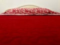 Bed, red plain, mountains in abstract Royalty Free Stock Photo