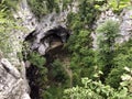 The bed of the river Rak with a canyon and limestone rocks, Cerknica - Notranjska Regional Park, Slovenia Royalty Free Stock Photo