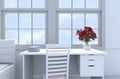 White bedroom 3d rendering Royalty Free Stock Photo