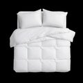 Bed Linen Set With White Comforter and Two Pillows on a Bed Royalty Free Stock Photo