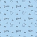 Bed For Sleeping Seamless Hotel Pattern Silhouette Background