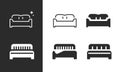 Bed sofa icon simple vector graphic set, bedroom hotel idea illustration simple glyph logo symbol, couch line outline art stroke Royalty Free Stock Photo