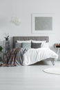 Bed with soft bedheads Royalty Free Stock Photo