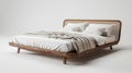 a bed through an ultra photorealistic rendering, combining stylish, modern elements with qualities of quality, luxury