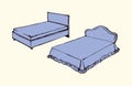 Bed. Vector drawing Royalty Free Stock Photo