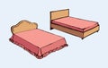 Bed. Vector drawing Royalty Free Stock Photo